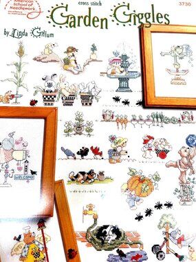 Garden Giggles & Seasonal Cross Stitch Pattern Books By Linda Gillum & Rita Weis